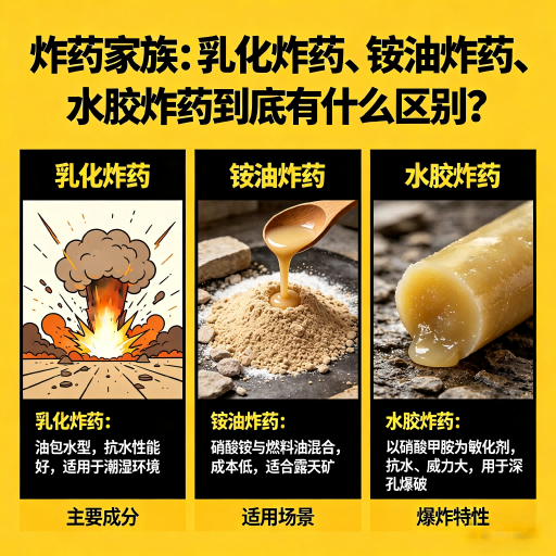 漳县炸药家族：乳化炸药、铵油炸药、水胶炸药到底有什么区别？